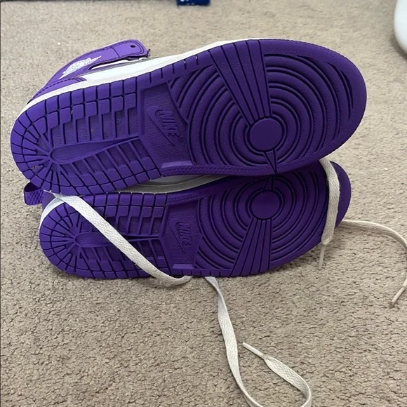 Kids Nike Air Jordans Purple and White Sneakers - Picture 5 of 5